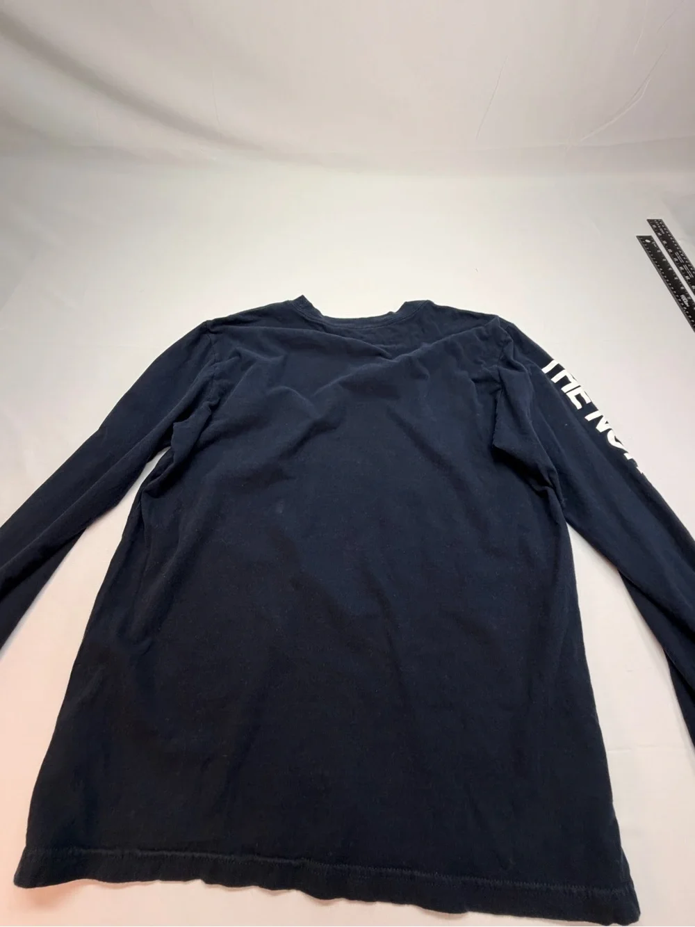 The North Face Men’s Long Sleeve Shirt Navy Blue Logo Sleeve Graphic Crewneck